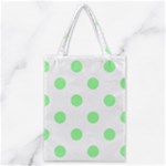 Polka Dots - Light Green on White Classic Tote Bag