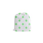 Polka Dots - Light Green on White Drawstring Pouch (XS)