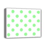 Polka Dots - Light Green on White Deluxe Canvas 14  x 11  (Stretched)