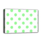 Polka Dots - Light Green on White Deluxe Canvas 18  x 12  (Stretched)