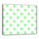 Polka Dots - Light Green on White Canvas 24  x 20  (Stretched)