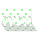 Polka Dots - Light Green on White MOM 3D Greeting Card (8x4)