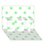 Polka Dots - Light Green on White BOY 3D Greeting Card (7x5)