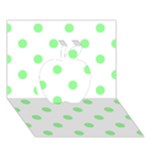 Polka Dots - Light Green on White Apple 3D Greeting Card (7x5)