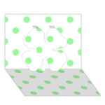 Polka Dots - Light Green on White Clover 3D Greeting Card (7x5)