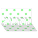 Polka Dots - Light Green on White #1 MOM 3D Greeting Cards (8x4)