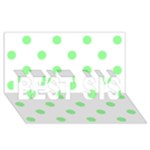 Polka Dots - Light Green on White BEST SIS 3D Greeting Card (8x4)