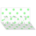Polka Dots - Light Green on White #1 DAD 3D Greeting Card (8x4)