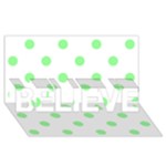 Polka Dots - Light Green on White BELIEVE 3D Greeting Card (8x4)