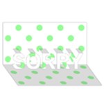 Polka Dots - Light Green on White SORRY 3D Greeting Card (8x4)