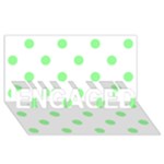 Polka Dots - Light Green on White ENGAGED 3D Greeting Card (8x4)