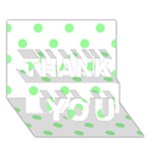 Polka Dots - Light Green on White THANK YOU 3D Greeting Card (7x5)
