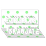 Polka Dots - Light Green on White Congrats Graduate 3D Greeting Card (8x4)