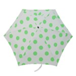 Polka Dots - Light Green on White Mini Umbrella