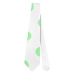Polka Dots - Light Green on White Necktie (One Side)