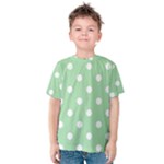 Polka Dots - White on Celadon Green Kid s Cotton Tee