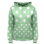 Polka Dots - White on Celadon Green Women s Pullover Hoodie