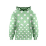 Polka Dots - White on Celadon Green Kid s Pullover Hoodie