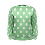 Polka Dots - White on Celadon Green Women s Sweatshirt
