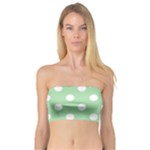 Polka Dots - White on Celadon Green Bandeau Top
