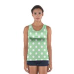 Polka Dots - White on Celadon Green Women s Sport Tank Top