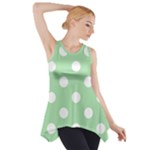 Polka Dots - White on Celadon Green Side Drop Tank Tunic