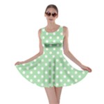 Polka Dots - White on Celadon Green Skater Dress