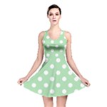 Polka Dots - White on Celadon Green Reversible Skater Dress