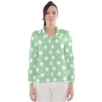 Polka Dots - White on Celadon Green Wind Breaker (Women)