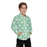Polka Dots - White on Celadon Green Wind Breaker (Kids)
