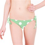 Polka Dots - White on Celadon Green Bikini Bottom