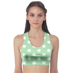 Polka Dots - White on Celadon Green Women s Sports Bra
