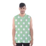 Polka Dots - White on Celadon Green Men s Basketball Tank Top