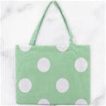 Polka Dots - White on Celadon Green Mini Tote Bag