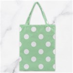 Polka Dots - White on Celadon Green Classic Tote Bag