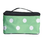 Polka Dots - White on Celadon Green Cosmetic Storage Case