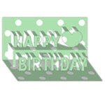Polka Dots - White on Celadon Green Happy Birthday 3D Greeting Card (8x4)