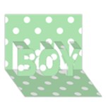 Polka Dots - White on Celadon Green BOY 3D Greeting Card (7x5)