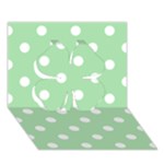 Polka Dots - White on Celadon Green Clover 3D Greeting Card (7x5)
