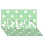 Polka Dots - White on Celadon Green #1 DAD 3D Greeting Card (8x4)