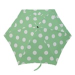 Polka Dots - White on Celadon Green Mini Umbrella