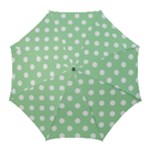 Polka Dots - White on Celadon Green Golf Umbrella