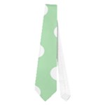 Polka Dots - White on Celadon Green Necktie (One Side)