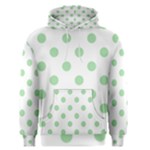 Polka Dots - Celadon Green on White Men s Pullover Hoodie