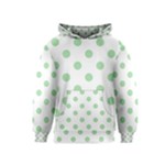 Polka Dots - Celadon Green on White Kid s Pullover Hoodie