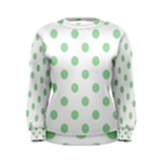 Polka Dots - Celadon Green on White Women s Sweatshirt