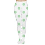 Polka Dots - Celadon Green on White Women s Tights