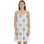 Polka Dots - Celadon Green on White Women s Reversible Sports Bra with Border