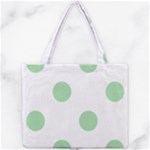 Polka Dots - Celadon Green on White Mini Tote Bag