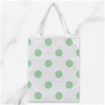 Polka Dots - Celadon Green on White Classic Tote Bag